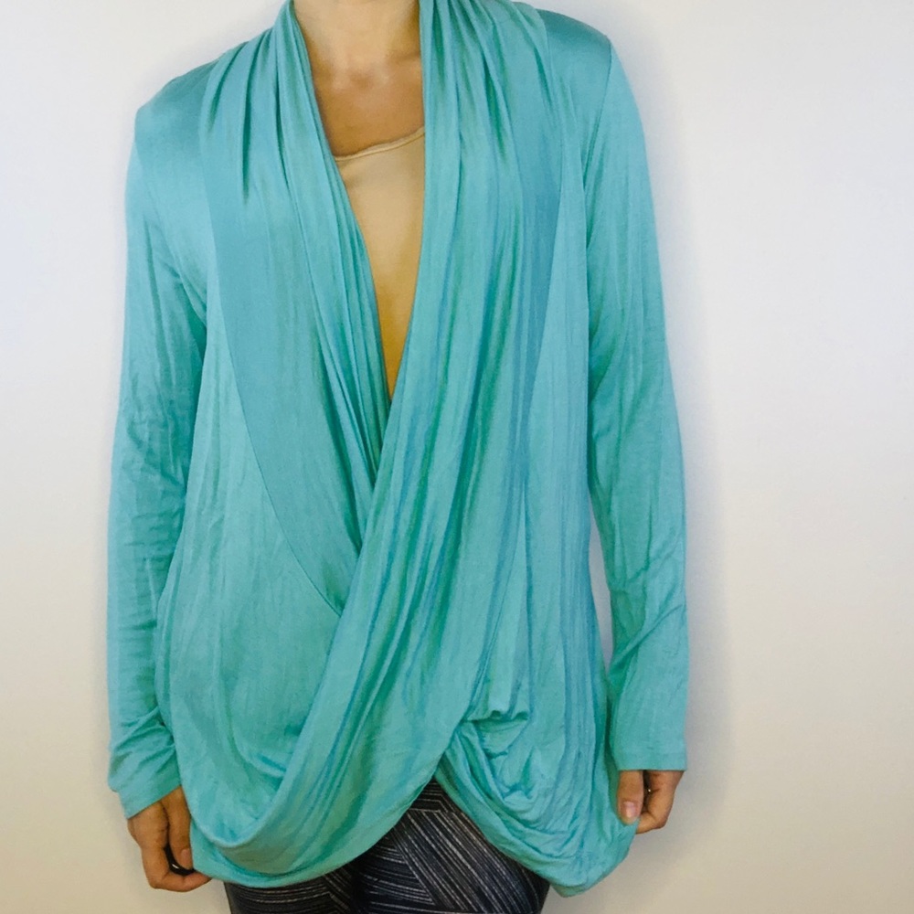 🦄Popana baby blue XL Criss Cross Tunic Cardigan